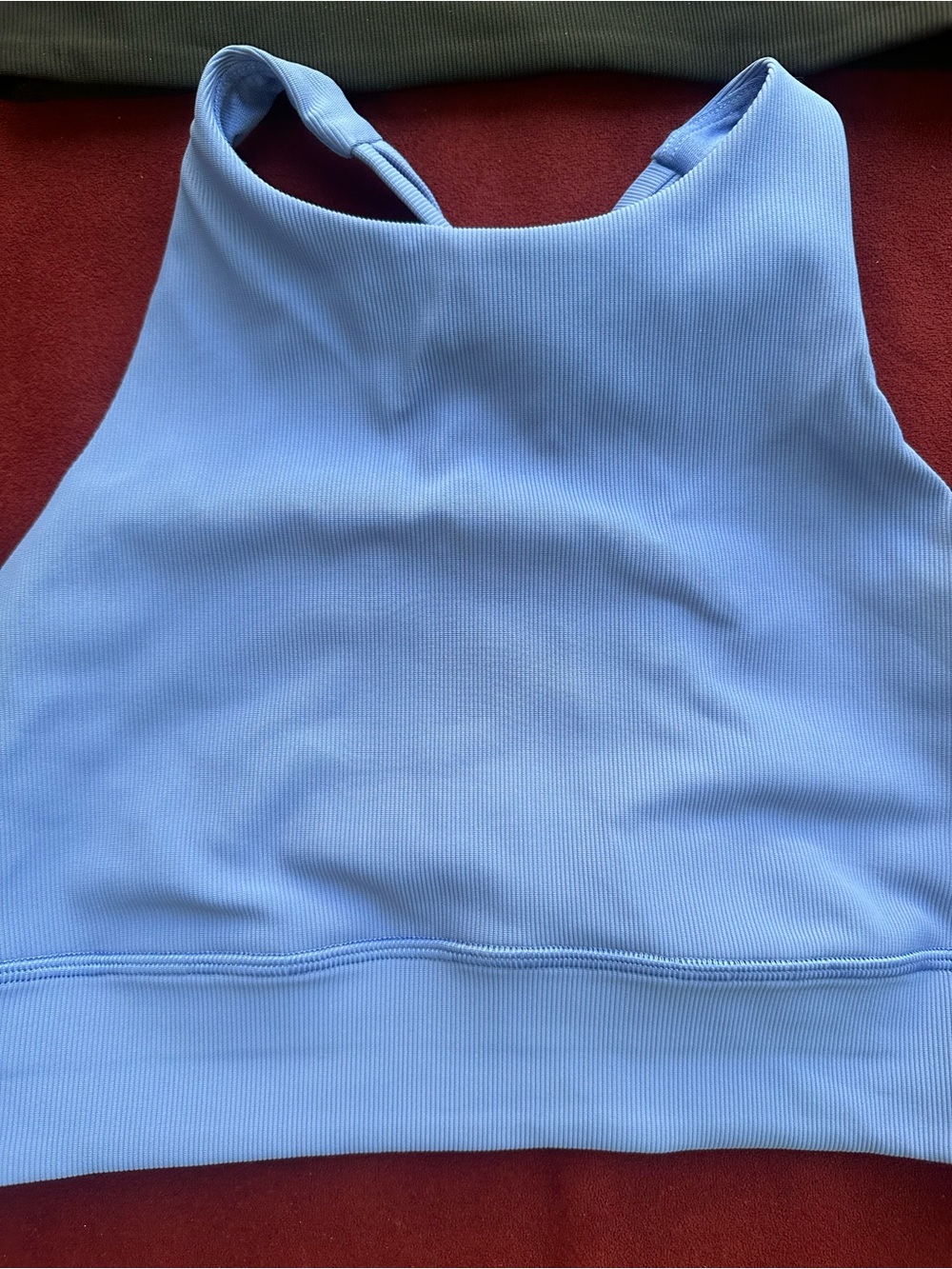 lululemon athletica Light Blue Ribbed High-Neck Crop Tank
